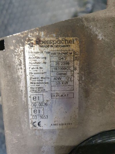 Автономний обігрівач сухий, автономка, Webasto, Eberspacher комплект  3.5 кВт AIRTRONIC M D4S-1
